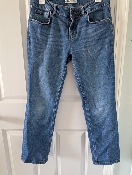 Zara Denim - Zara Size 8 EUC Light-Mid Blue Straight-Leg Women's Jeans